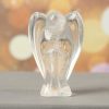 Artificial Decorations | 1.5-Inch Crystal Angel Sculpture Amethyst White Crystal Rough Stone Home Crystal Crafts Ornaments Blue Grain Stone-1.5 Inches Artificial Decorations Artificial Decorations