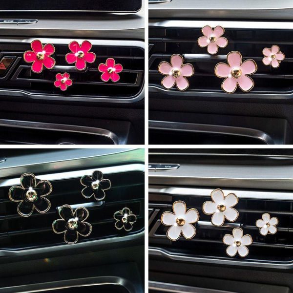 Artificial Decorations | 4 Pieces Little Daisy Car Interior Decoration Air Conditioning Vent Fragrance Ornaments One Size Artificial Decorations Artificial Decorations