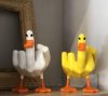 Artificial Decorations | Cute Funny Middle Finger Duck Synthetic Resin Ornaments Artificial Decorations Artificial Decorations