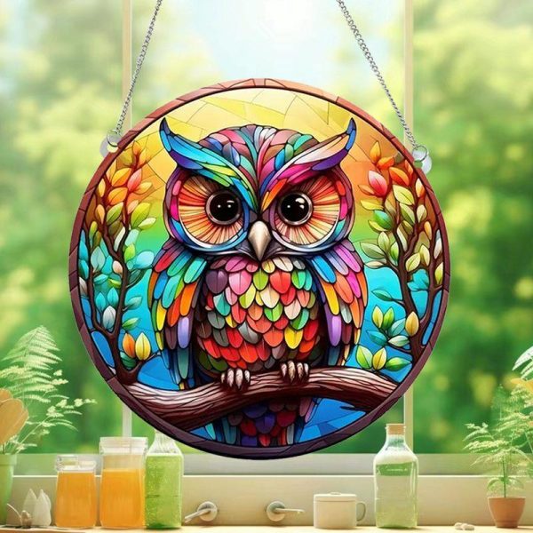 Artificial Decorations | Cute Pastoral Animal Owl Arylic Pendant Artificial Decorations 15cm Artificial Decorations 15cm