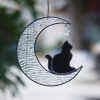 Artificial Decorations | Cute Retro Star Moon Cat Glass Pendant Artificial Decorations A Water Pattern White Moon Gray Cat Artificial Decorations A Water Pattern White Moon Gray Cat