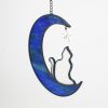 Artificial Decorations | Cute Retro Star Moon Cat Glass Pendant Artificial Decorations A Water Pattern White Moon Gray Cat Artificial Decorations A Water Pattern White Moon Gray Cat