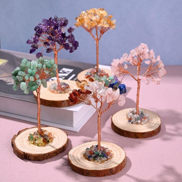 Artificial Decorations | Elegant Handmade Simple Style Tree Natural Gemstone Solid Wood Copper Wire Ornaments Artificial Decorations 1 Tree/Box Artificial Decorations 1 Tree/Box