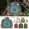 Artificial Decorations | Elf Fairy Door Courtyard Wooden Tree Decoration Garden Crafts Artificial Decorations Artificial Decorations