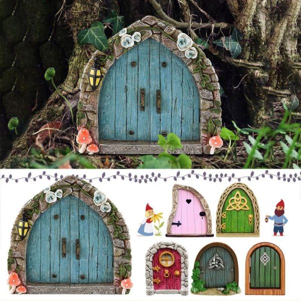 Artificial Decorations | Elf Fairy Door Courtyard Wooden Tree Decoration Garden Crafts Artificial Decorations Artificial Decorations