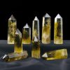 Artificial Decorations | Natural Crystal Brazil Citrine Column  Rough Stone Home Desktop Decoration  Wholesale 5-6cm Diameter 1.8-2.2cm Artificial Decorations 5-6cm Diameter 1.8-2.2cm