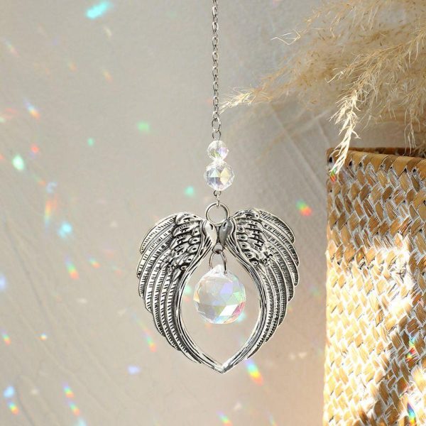 Artificial Decorations | New Simple Wings Crystal Wind Chime Ornament Artificial Decorations Artificial Decorations