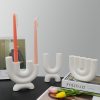 Artificial Decorations | Nordic Creative Geometric Ceramic Candle Holder Home Dining Table Ornamentss Ivory-20cm Straight Rod Artificial Decorations Artificial Decorations