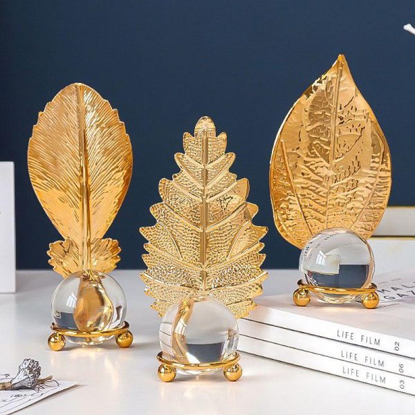 Artificial Decorations | Retro Baroque Style Leaves Glass Iron Ornaments Artificial Decorations One Size Artificial Decorations Artificial Decorations