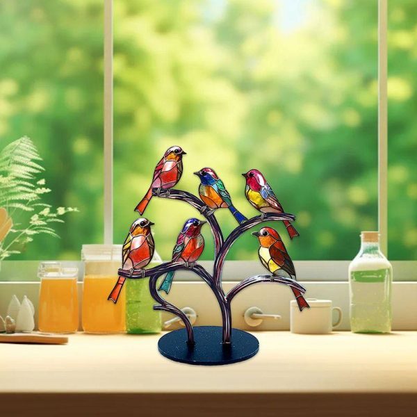 Artificial Decorations | Simple Style Artistic Bird Arylic Ornaments Artificial Decorations Six Birds Artificial Decorations Artificial Decorations