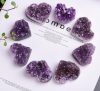 Artificial Decorations | Simple Style Heart Shape Crystal Ornaments Natural Purple Vug Love Heart-3-4cm Artificial Decorations Artificial Decorations