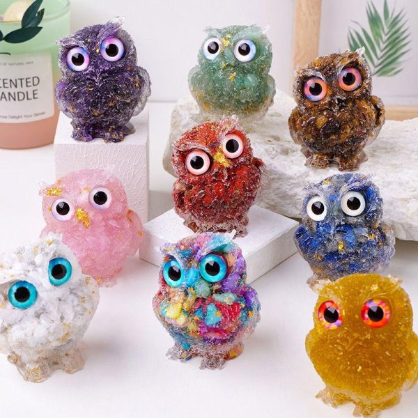 Artificial Decorations | Simple Style Owl Crystal Artificial Decorations Pink crystal Artificial Decorations Artificial Decorations