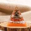 Artificial Decorations | Simple Style Triangle Buddha Statue Plastic Resin Crystal Pyramid Decoration Artificial Decorations 5cm Artificial Decorations 5cm