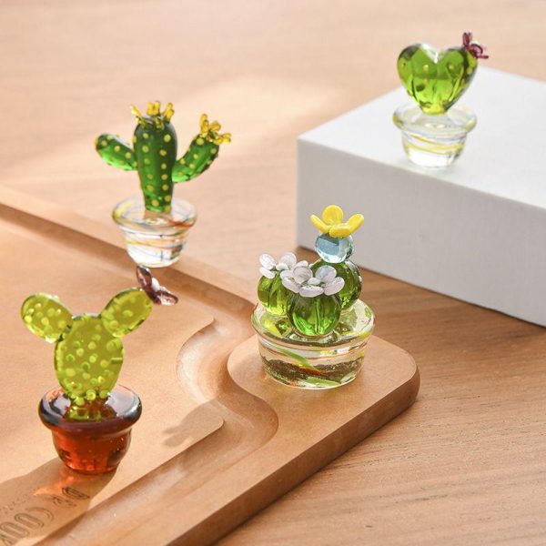 Artificial flowers | Fashion Creative Cactus Desktop Decoration Glass Yak Artificial flowers Artificial flowers