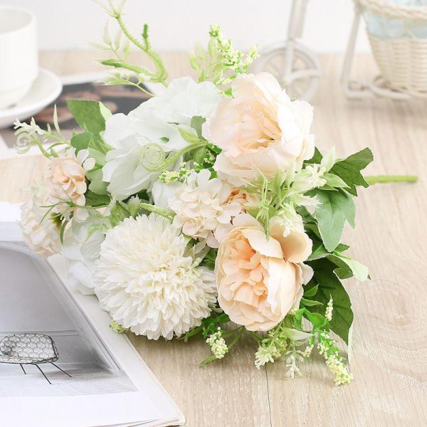 Artificial flowers | Peony Simulation Flowers Fake Bouquet Home Decorative Floral Ornaments Artificial flowers Artificial flowers