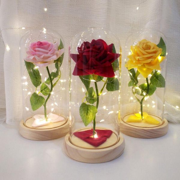 Artificial flowers | Valentine’S Day Cute Sweet Flower Wood Glass Daily Graduation Birthday Ornaments Artificial flowers Artificial flowers