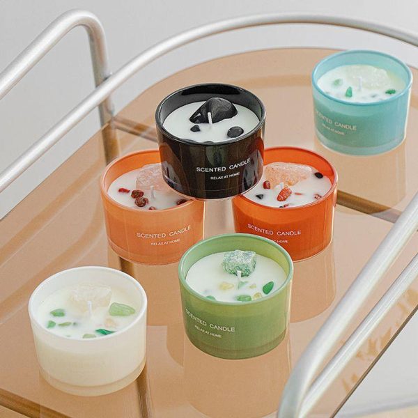 Candles & Holders | Casual Solid Color Soybean Plant Mixed Wax Candle Gray Blue/Fresh Spring Candles & Holders Candles & Holders