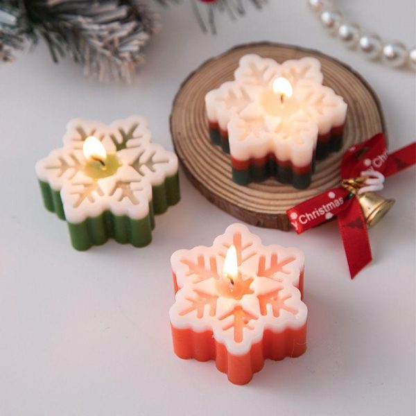 Candles & Holders | Christmas Cartoon Style Snowflake Soybean Mixed Wax Candle Orange Snowflake (Organge Flower) Candles & Holders Candles & Holders