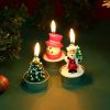 Candles & Holders | Christmas Christmas Tree Santa Claus Paraffin Christmas Candle 1 Set Santa Claus Tree Lift 3 Pack Home Decor Candles & Holders