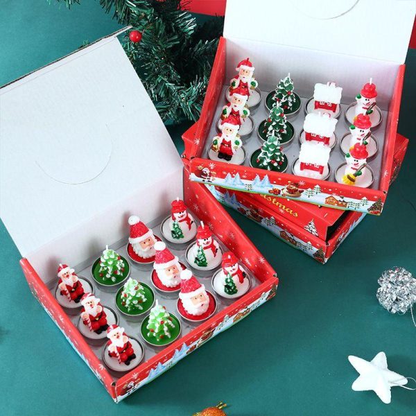 Candles & Holders | Christmas Cute Christmas Tree Santa Claus Paraffin Christmas Candle Set Type A Candles & Holders Candles & Holders