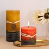 Candles & Holders | Retro Geometric Paraffin Ornaments Square Column Brown-Coffee Candles & Holders Candles & Holders