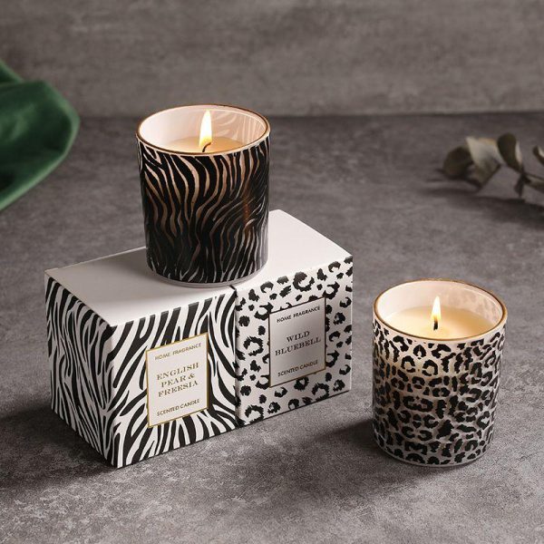 Candles & Holders | Simple Style Leopard Wax Candle Leopard Print Cup Candles & Holders Candles & Holders