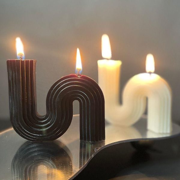 Candles & Holders | Simple Style S Shape Wax Candle Geometric Large S-White Candles & Holders Candles & Holders