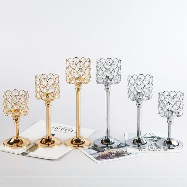 Candles & Holders | Solid Color Iron Candlestick Gold, Small Size 8*8 * 16cm Candles & Holders Candles & Holders