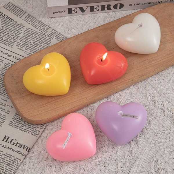 Candles & Holders | Sweet Heart Shape Paraffin Candle White (Sunset Jade) Candles & Holders Candles & Holders