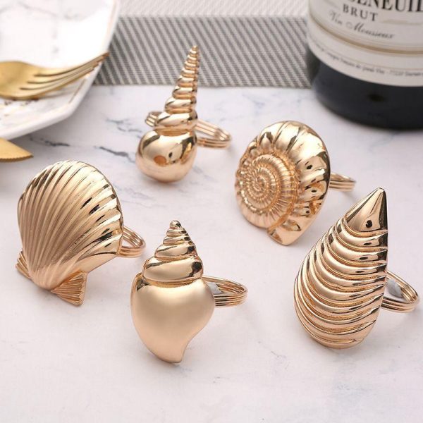 Cookware | Casual Conch Alloy Napkin Ring 1 Piece Conch round 4.5*4.5 Cookware Conch round 4.5*4.5