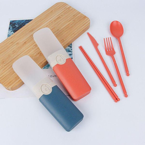 Cookware | Casual Solid Color Wheat Straw Tableware Blue Cookware Blue