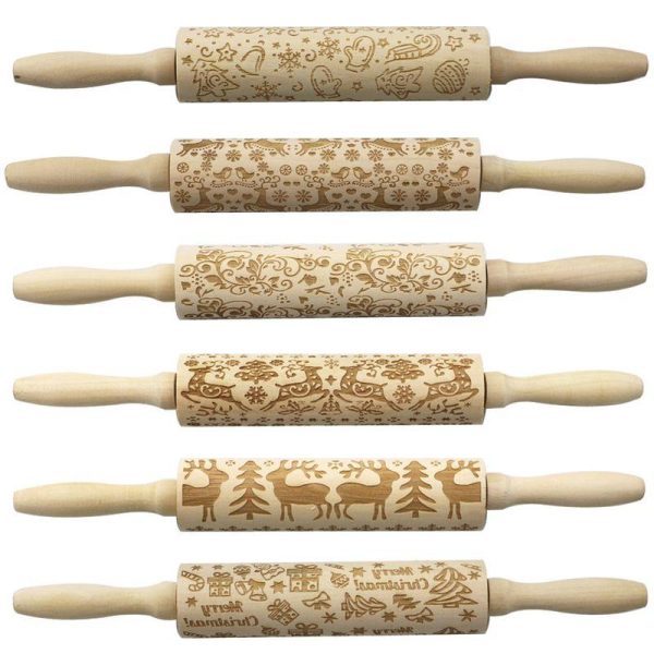 Cookware | Christmas Cartoon Style Ethnic Style Elk Theaceae/Muhe Rolling Pin JM01005 Cookware Cookware