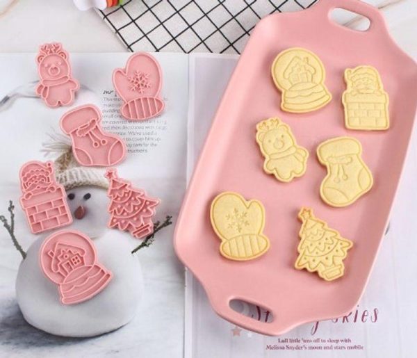 Cookware | Christmas Cute Cartoon Plastic Kitchen Molds 6 Pieces Cookware Cookware