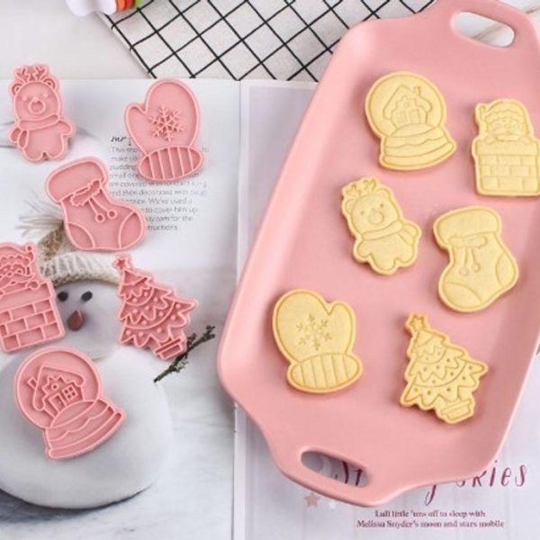 Cookware | Christmas Cute Cartoon Plastic Kitchen Molds 6 Pieces Cookware Cookware