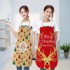 Cookware | Christmas Fashion Text Pattern Synthetic Fibre Apron 1 Piece 47×38 Cookware 47x38