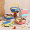 Cookware | Cute Cartoon Stainless Steel Lunch Box 550ml Double Grid Blue Cookware 550ml Double Grid Blue