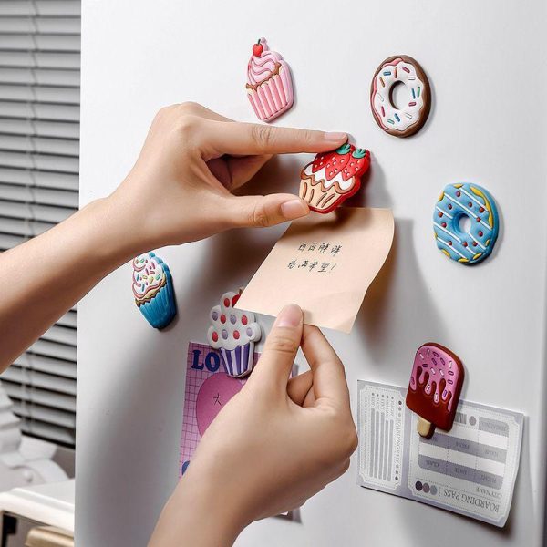 Cookware | Cute Sweet Classic Style Ice Cream Cake Pvc Stainless Steel Silica Gel Refrigerator Magnet Artificial Decorations One Size Cookware Cookware