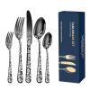 Cookware | Fashion Flower Stainless Steel Tableware 1 Set Silver 20-Piece Set Cookware Cookware