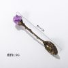 Cookware | Natural Amethyst Flower Decor Copper Creative Long Handle Spoon Amethyst Teeth Red Copper Cookware Amethyst Teeth Red Copper