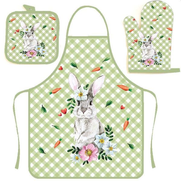 Cookware | Simple Style Cartoon Polyester Apron Heat Resistant Gloves Apron 80-60 Cookware Apron 80-60