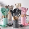 Cookware | Simple Style Color Block Silica Gel Bbq Spatula 1 Set Dark Gray 12-Piece Set Cookware Cookware