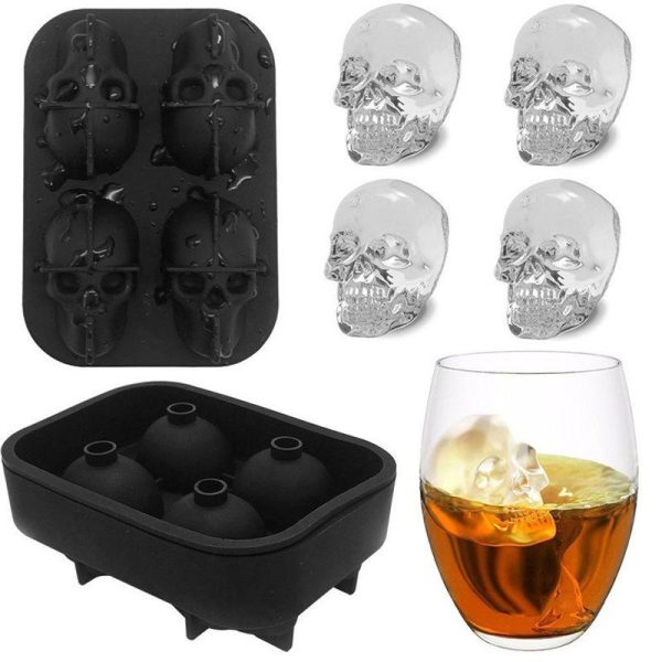 Cookware | Simple Style Skull Silica Gel Ice Tray 1 Set Cookware Cookware