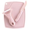 Cookware | Simple Style Solid Color Plastic Cutter Chopping Board Peeler 3 Pieces Set One Size Cookware Cookware