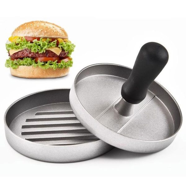 Cookware | Simple Style Solid Color Stainless Steel Kitchen Molds 1 Piece Black Handle Hamburger Press Cookware Black Handle Hamburger Press