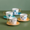 Drinkware | Baroque Style Flower White Porcelain Water Bottles 1 Set Devil’s Eye Cup and Saucer Drinkware Devil's Eye Cup & Saucer