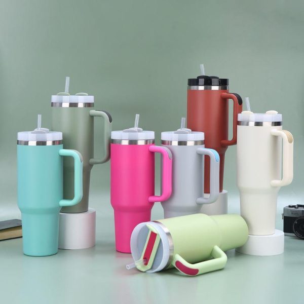 Drinkware | Casual Retro Solid Color 201 Stainless Steel 304 Stainless Steel Thermos Cup 1 Piece 40oz Drinkware 40oz