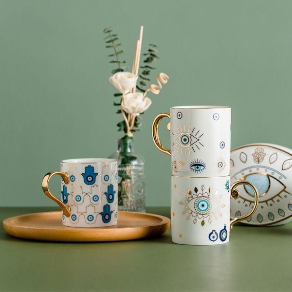 Drinkware | Chinoiserie Vacation Love Ceramics Mug 1 Piece Devil’s Eye Mug Drinkware Devil's Eye Mug