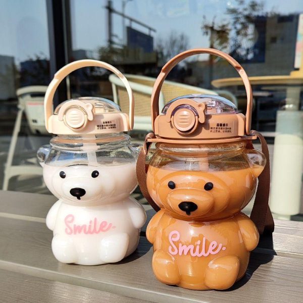 Drinkware | Cute Bear Plastic Water Bottles 1 Piece 1000Ml Drinkware 1000Ml