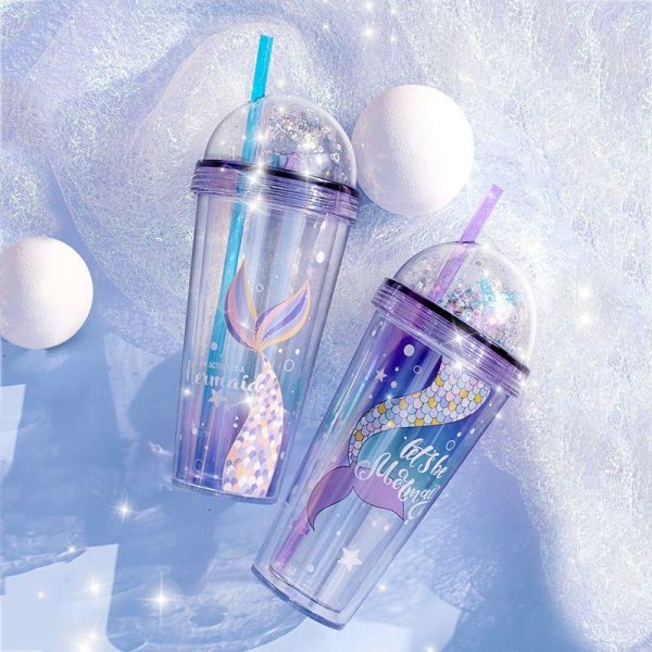 Drinkware | Cute Letter Plastic Water Bottles 1 Piece 420ml Drinkware 420ml