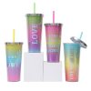 Drinkware | Cute Multicolor Letter Abs Water Bottles 1 Piece 710ml Drinkware 710ml